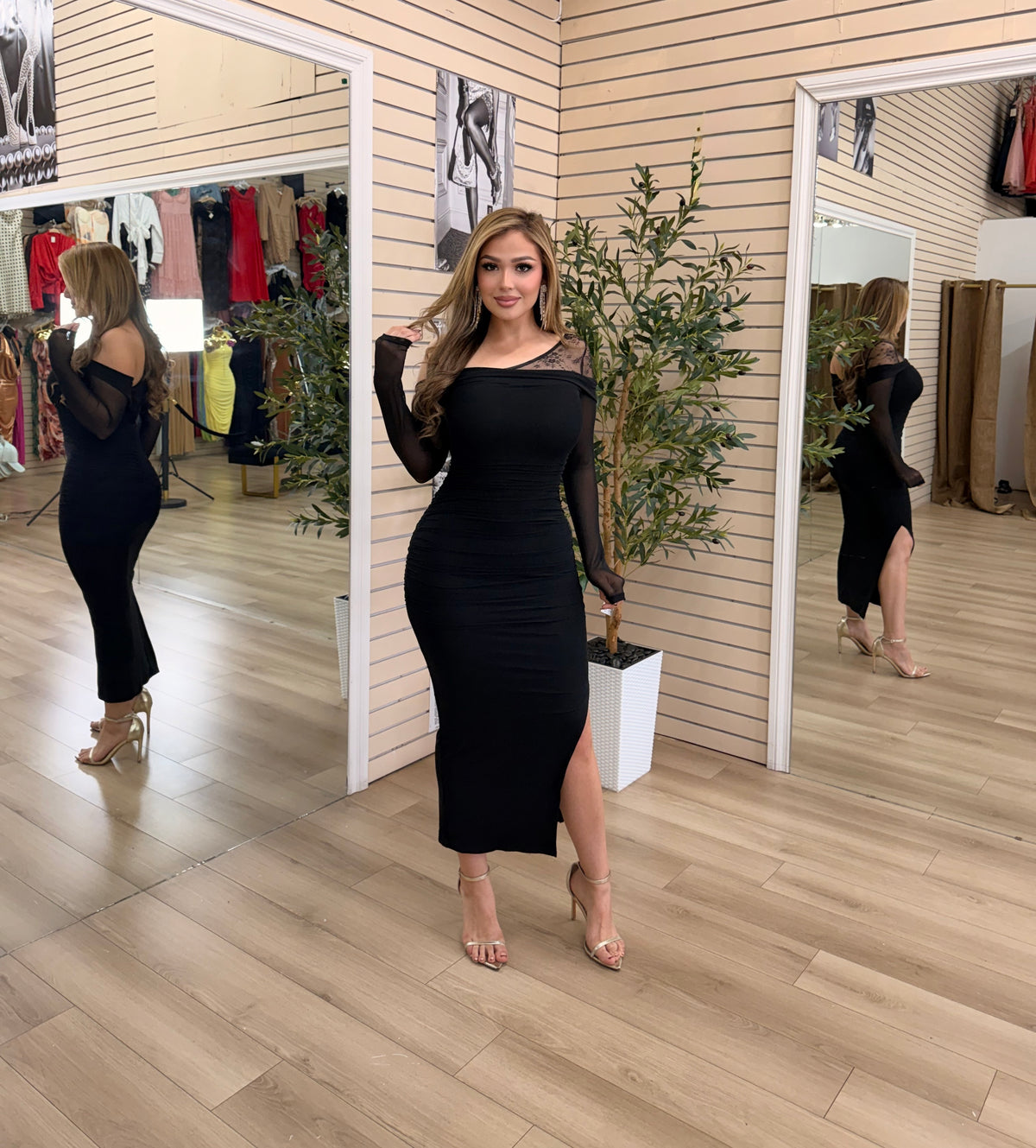 Kipcia Ruched Midi Dress