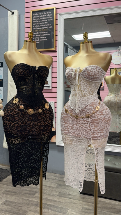 Conjunto de encaje de dos piezas (no incluye el cinto)