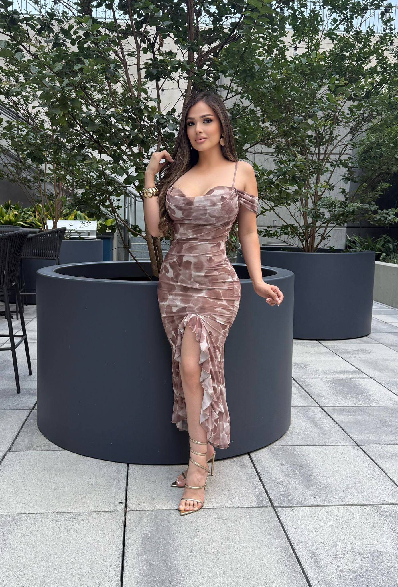 🎀Lenny dress with floral print