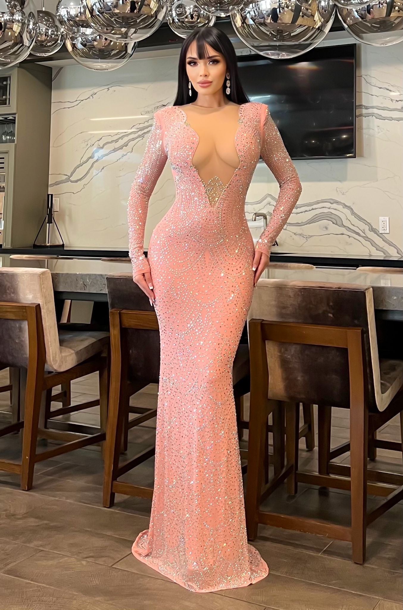Vestido Rebeca con pedrería