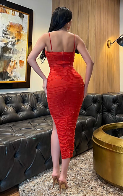 VESTIDO DE MALLA PERLA