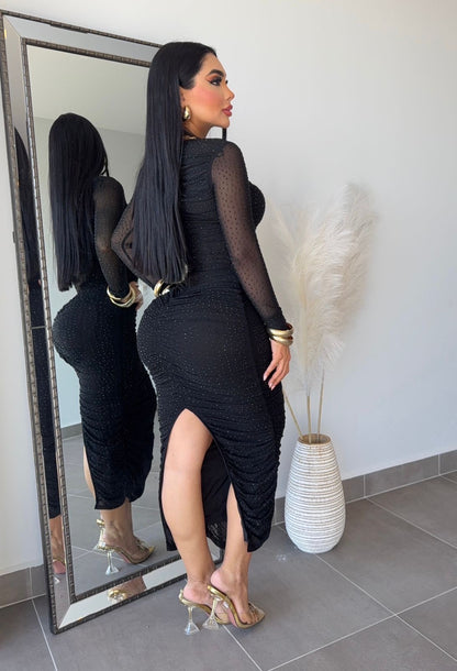 🎀Nuria dress with rhinestones