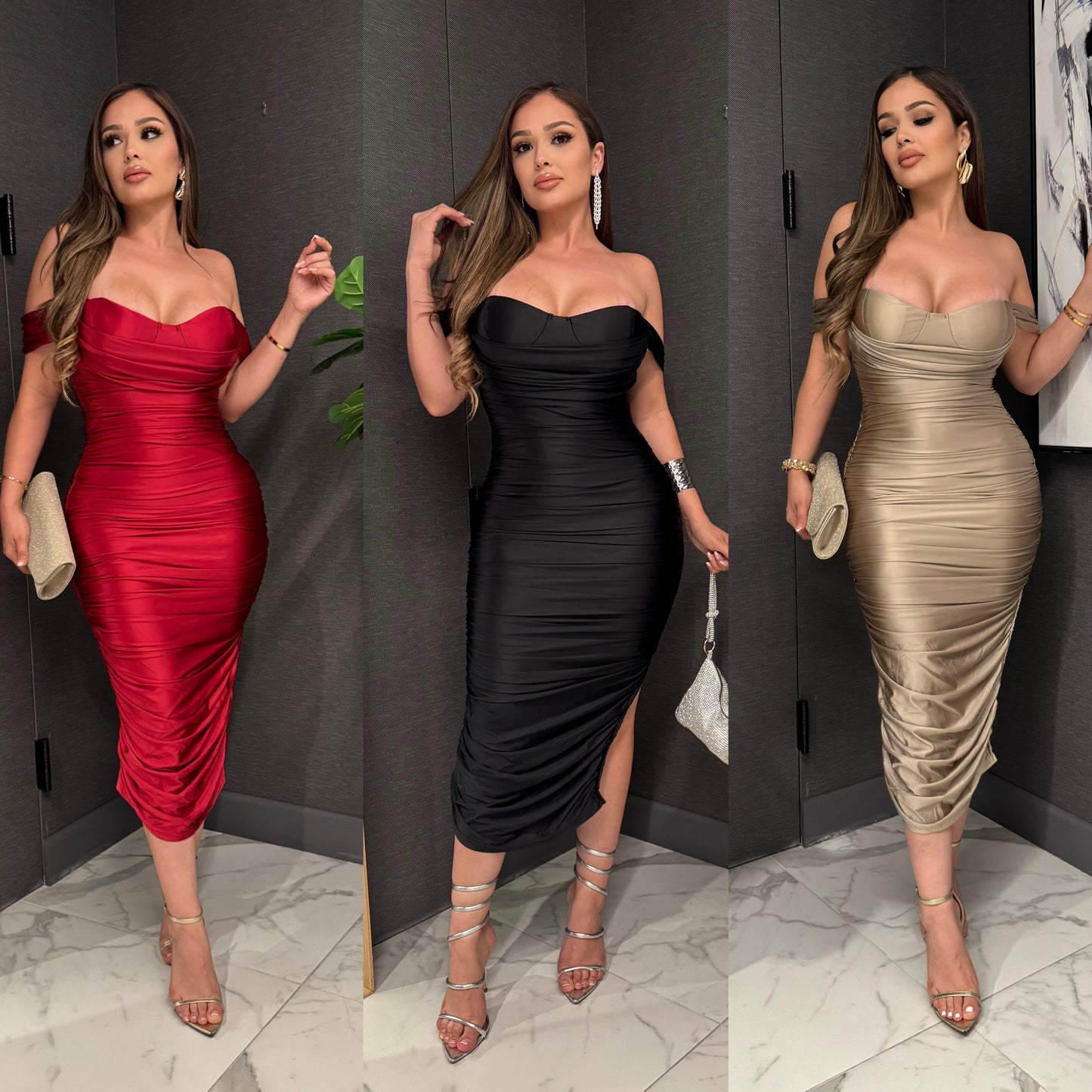 🎀Arleth satin midi dress