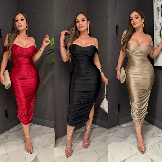 🎀Arleth satin midi dress