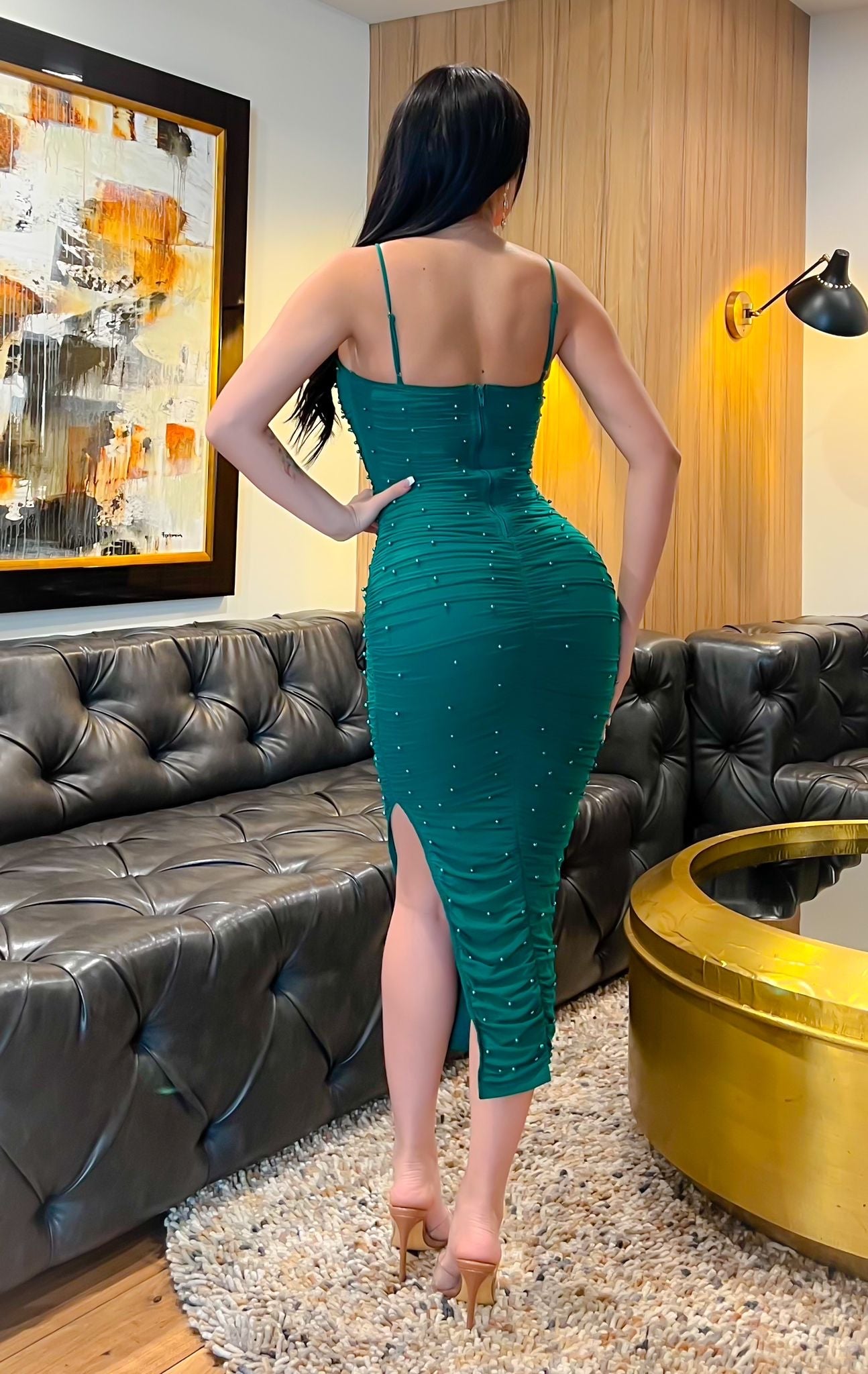 VESTIDO DE MALLA PERLA