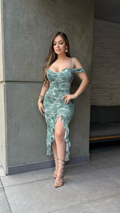🎀Lenny dress with floral print