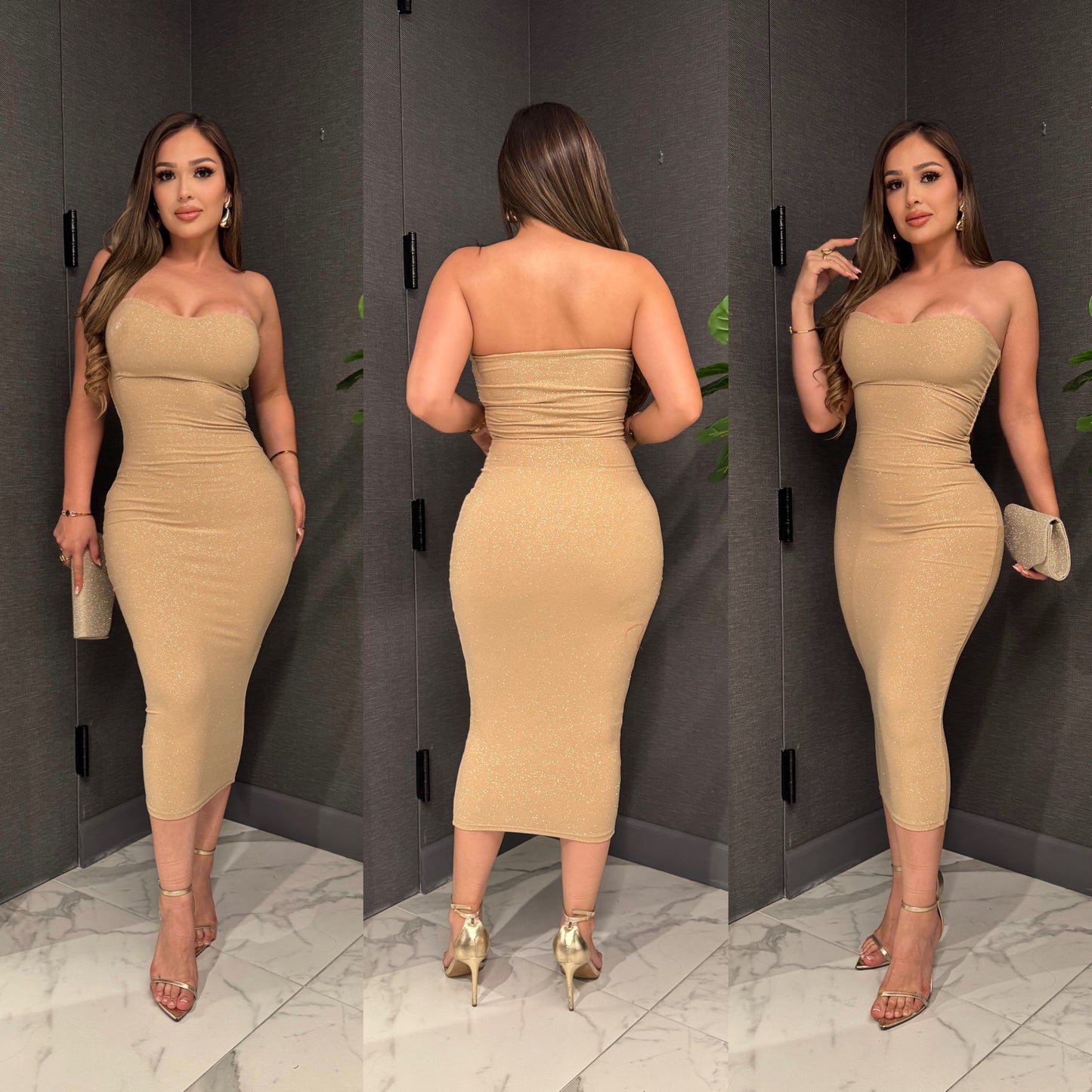 🎀Brandy Midi dress with glitter