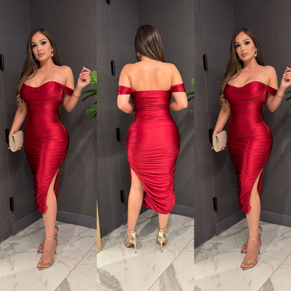 🎀Arleth satin midi dress