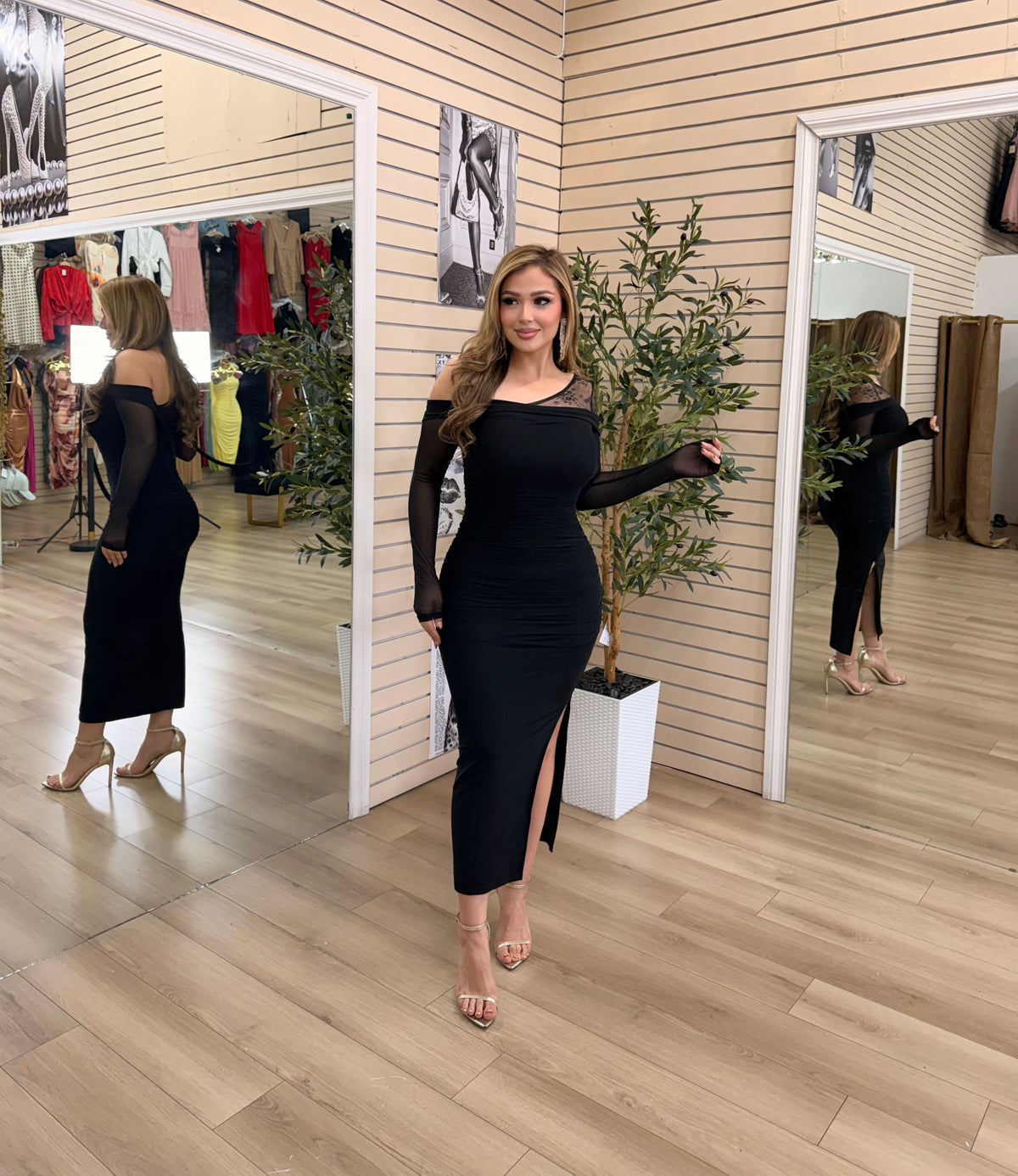 Kipcia Ruched Midi Dress