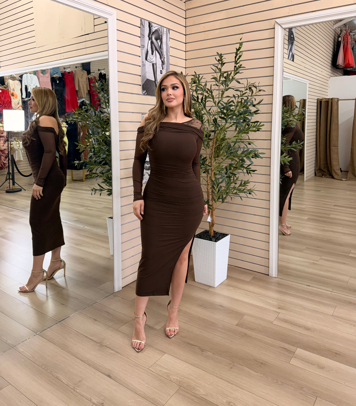 Kipcia Ruched Midi Dress